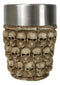 Set Of 4 Gothic Ossuary Graveyard Morphing Skulls And Spine Bones Shot Glass