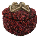 Love Never Dies Gothic Skeleton Lovers on Red Rose Wreath Decorative Trinket Box