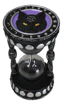 Wicca Phases of The Moon Pentagram Black Cat Invertible Glass Mystic Sand Timer