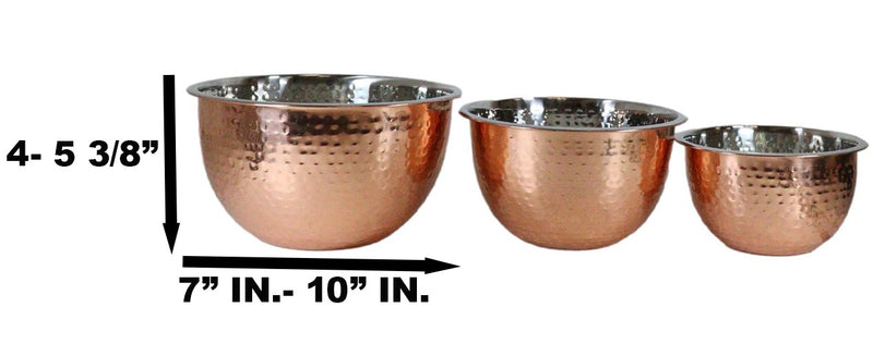 Hammered Copper-Finish Bowl Set