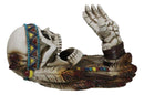 Southwestern Indian Chief Warpath Skeleton Skull Guzzling Bottle Wine Holder