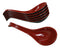 Contemporary Red Black Melamine Asian Soup Spoons With Ladle Hook Pack Of 6 Set