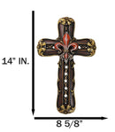 Royal Florentian Rococo Fleur De Lis Classic Faux Wooden Rustic Wall Cross