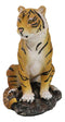 Rainforest Jungle Apex Predator Orange Bengal Tiger Sitting On Rock Figurine