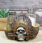 Native American Indian Chieftain Skull With Headdress Salt Pepper Shakers Set