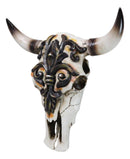 Rustic Western Tooled Fleur De Lis French Lily Emblem Cow Skull Wall Decor