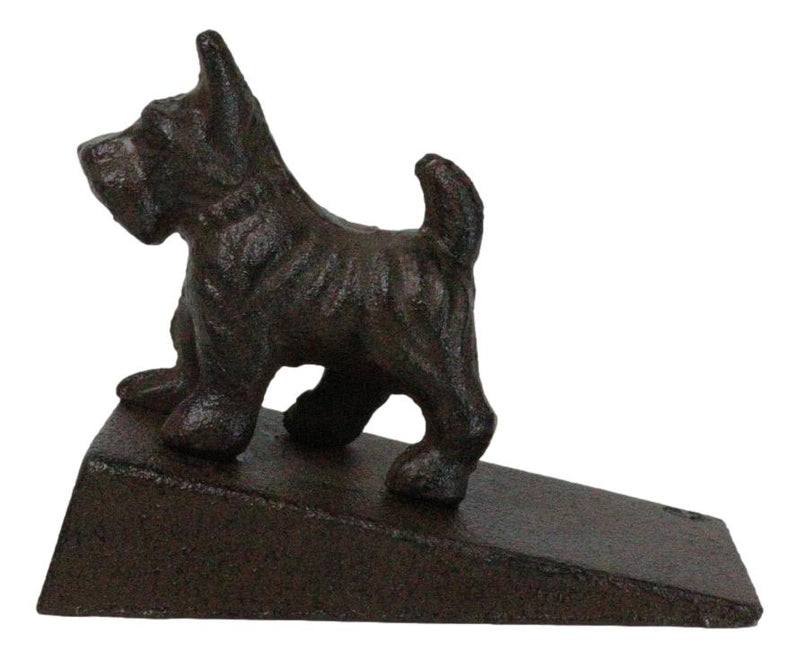 Rustic Cast Iron Whimsical Canine Scottish Terrier Dog Door Stop Stopper Wedge