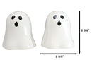 Halloween Gothic Spooky White Cloaked Ghosts Ceramic Salt And Pepper Shakers Set