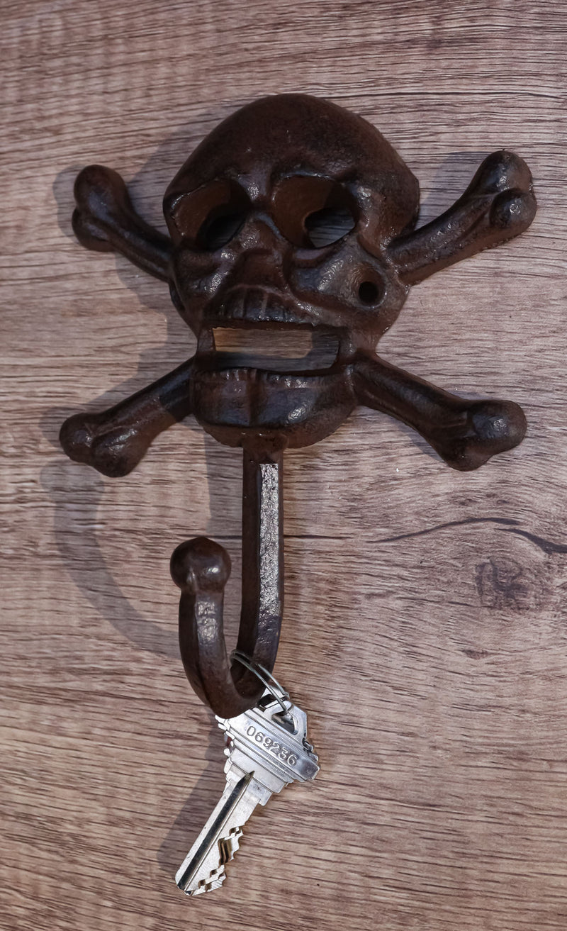 Set of 2 Macabre Halloween Pirate Ghastly Skull Skeleton Crossed Bones–  Ebros Gift