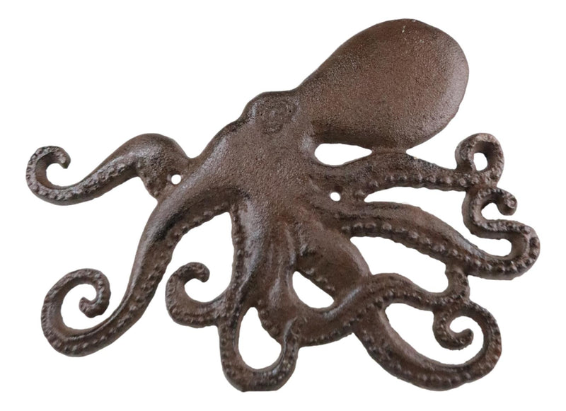 Cast Iron Nautical Marine Deep Sea Octopus Wall Decor Plaque Coastal Ocean Beach