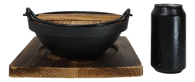 Cast Iron Japanese Sukiyaki Shabu Nabe Personal Cooking Hot Pot With Trivet 8"D