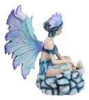 Elf Pixie Water Elemental Fairy in Emerald Iridescent Dress Fantasy Figurine