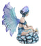 Elf Pixie Water Elemental Fairy in Emerald Iridescent Dress Fantasy Figurine