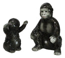 Jungle Rainforest Wildlife Gorilla Ape And Baby Ceramic Salt And Pepper Shakers