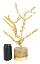 Contemporary Chic Golden Aluminum Jewelry Tree Branch Holder Stand Figurine