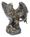 Large Geared Clockwork Steampunk Nano Cyborg Eagle with Open Wings Figurine