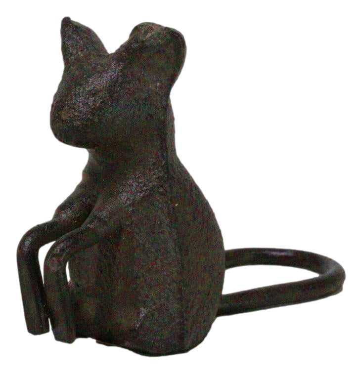 Pack Of 2 Cast Iron Whimsical Begging Mouse With Tail Mini Collectible Figurines