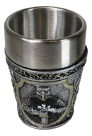 Pack of 4 Black Cloak Medieval Templar Crusader Knight Shot Glasses Set of 4