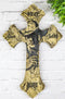 Rustic Western Faux Stone Pray Love Lord Hope Cowboy Christian Wall Cross Decor