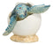 Pack Of 2 Marine Blue And Green Sea Turtle Hatchlings In Egg Shells Figurines