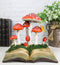 Enchanted Fairy Garden Toadstool Mushrooms Sprouting from Spell Book Figurine