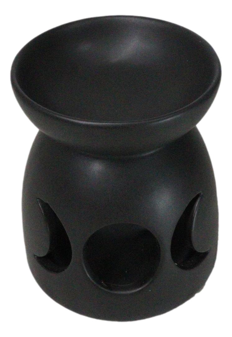 Black Wicca Triple Goddess Moons Ceramic Votive Candle Essential Oil Warmer