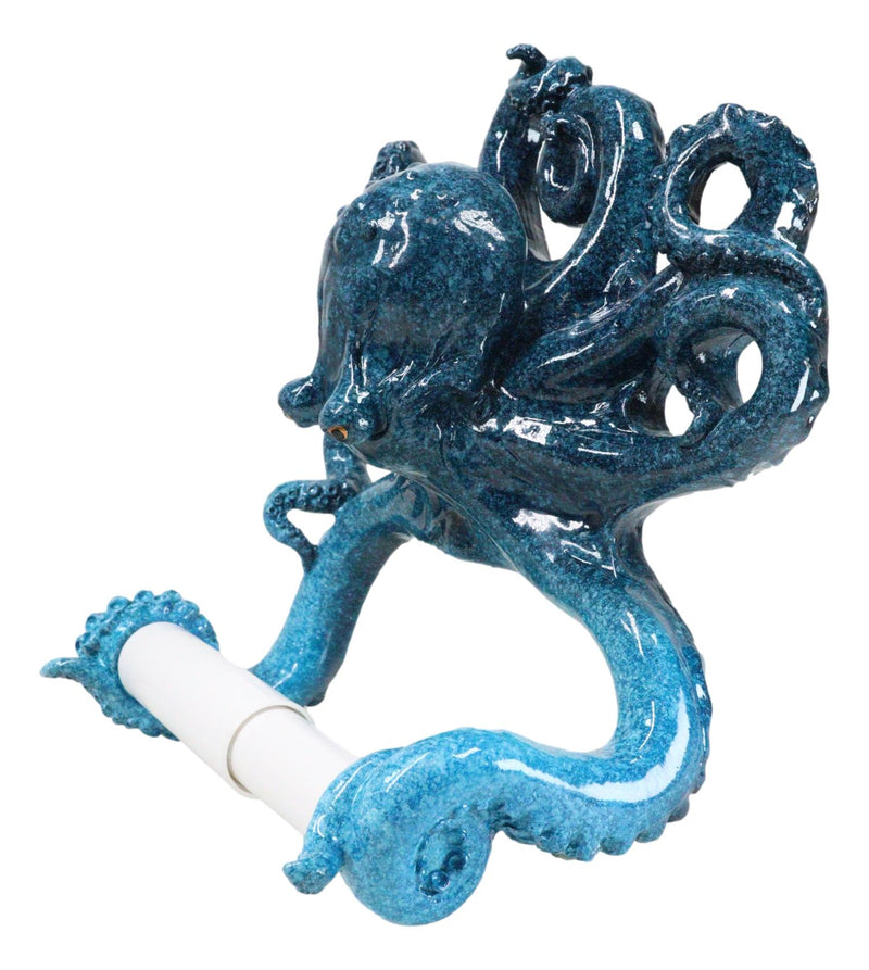 Nautical Marine Ocean Blue Sea Octopus Tentacles Wall Toilet Paper Holder