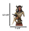 Native Indian Chief Warrior Hunter With Buffalo Horns And Feathers Bust Figurine