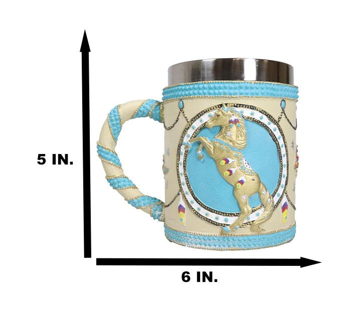 The Trail Of Painted Ponies Golden Jewel Turquoise Warrior Horse Tankard Mug