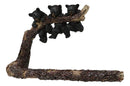 Rustic Western Black Bear Cubs Hanging On Tree Branch Hand Towel Holder Bar