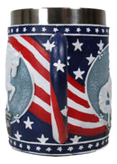 The Trail Of Painted Ponies Unconquered American Flag Patriot Horse Tankard Mug