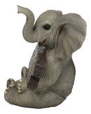 Jungle Wildlife Welcome Safari Savanna Elephant Calf with Trunk Up Figurine