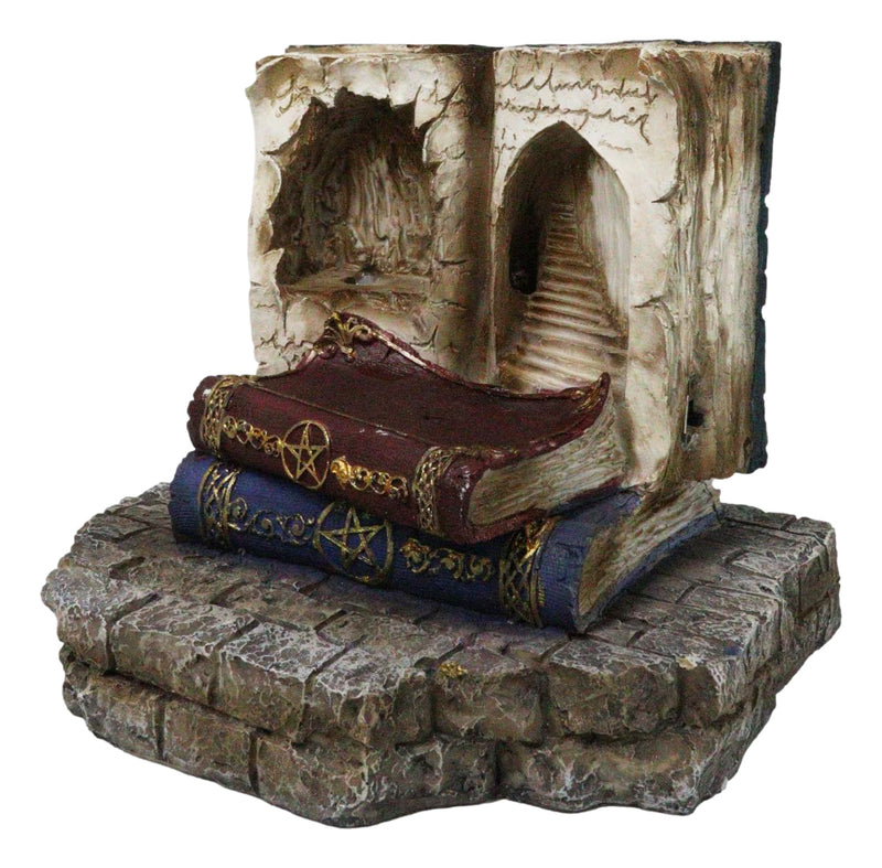 Magic Spell Pentagram Books With Secret Caverns LED Miniatures Display Stand