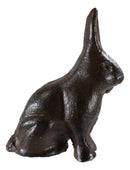 Pack Of 2 Rustic Cast Iron Cottage Bunny Rabbit Hare Sitting Figurines 3.25"H