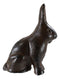 Pack Of 2 Rustic Cast Iron Cottage Bunny Rabbit Hare Sitting Figurines 3.25"H