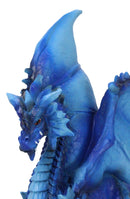 Ancient Guardian Blue Water Elemental Ice Frozen Azure Dragon Prowling Figurine