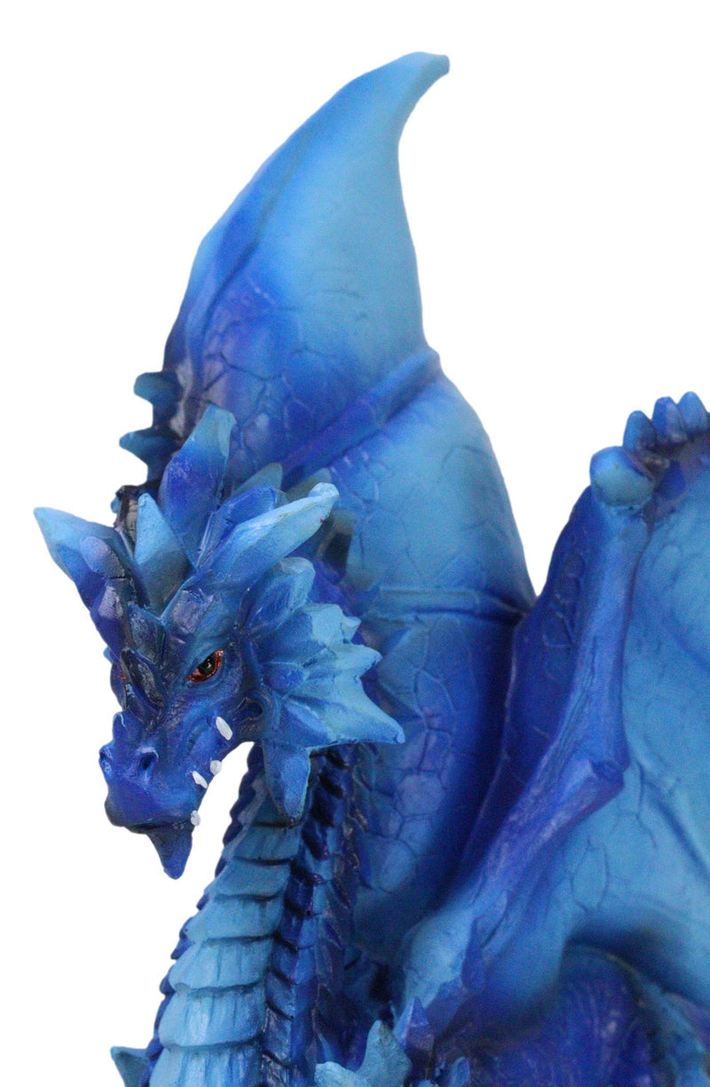 Ancient Guardian Blue Water Elemental Ice Frozen Azure Dragon Prowling Figurine