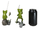 Pack of 2 Favorite Pastime Green Frogs Besties Rod Fishing by The Pond Figurines