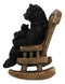 Rustic Forest Mama Black Bear With Sleeping Cub On Rocking Chair Figurine