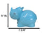 Whimsical Pastel Blue Pachyderm Rhino Money Coin Savings Piggy Bank Figurine