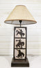 Rustic Western Cowboy Giddy Up Horse Wood And Metal Bedside Desktop Table Lamp