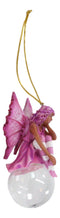 Pink Peony Bubble Rider Fairy Hanging Ornament Amy Brown Holiday Collection