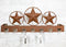 Rustic Western Triple Lone Star Circles Metal Wall Key Hooks Decor Plaque