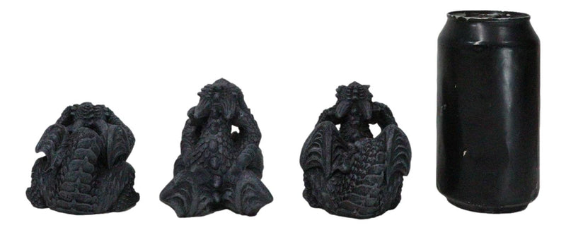 See Hear Speak No Evil Gargoyle Dragons Collectible Figurines Miniature Set Of 3