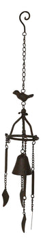 Cast Iron Rustic Country Morning Bird Relaxing Wind Chime Bell Decor Ornament