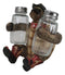 Rustic Western Cowboy Sea Turtle Hugging Salt And Pepper Shakers Holder Figurine