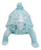 Auspicious Pastel Blue Turtle Tortoise With Patterned Shell And Snail Figurine