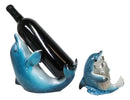 Set Of 2 Ocean Marine Dolphin Fish Wine Bottle And Salt Pepper Shakers Holders