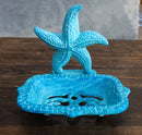 Cast Iron Marine Ocean Coastal Rustic Blue Starfish Sea Star Soap Dish Figurine