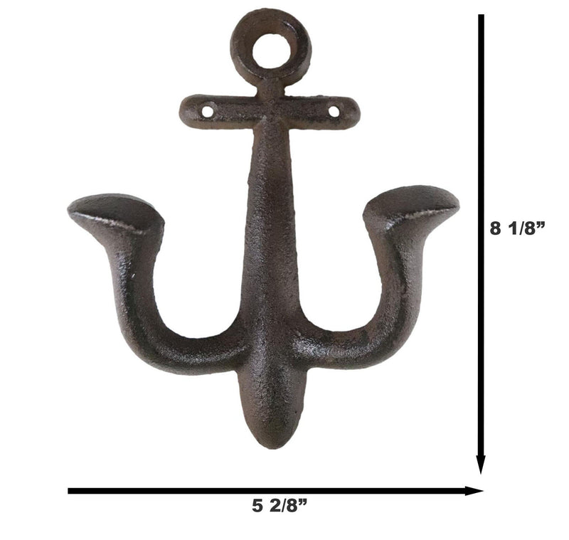 Cast Iron Rustic Sailor Nautical Marine Sea Ship Anchor 2 Pegs Double Wall Hook